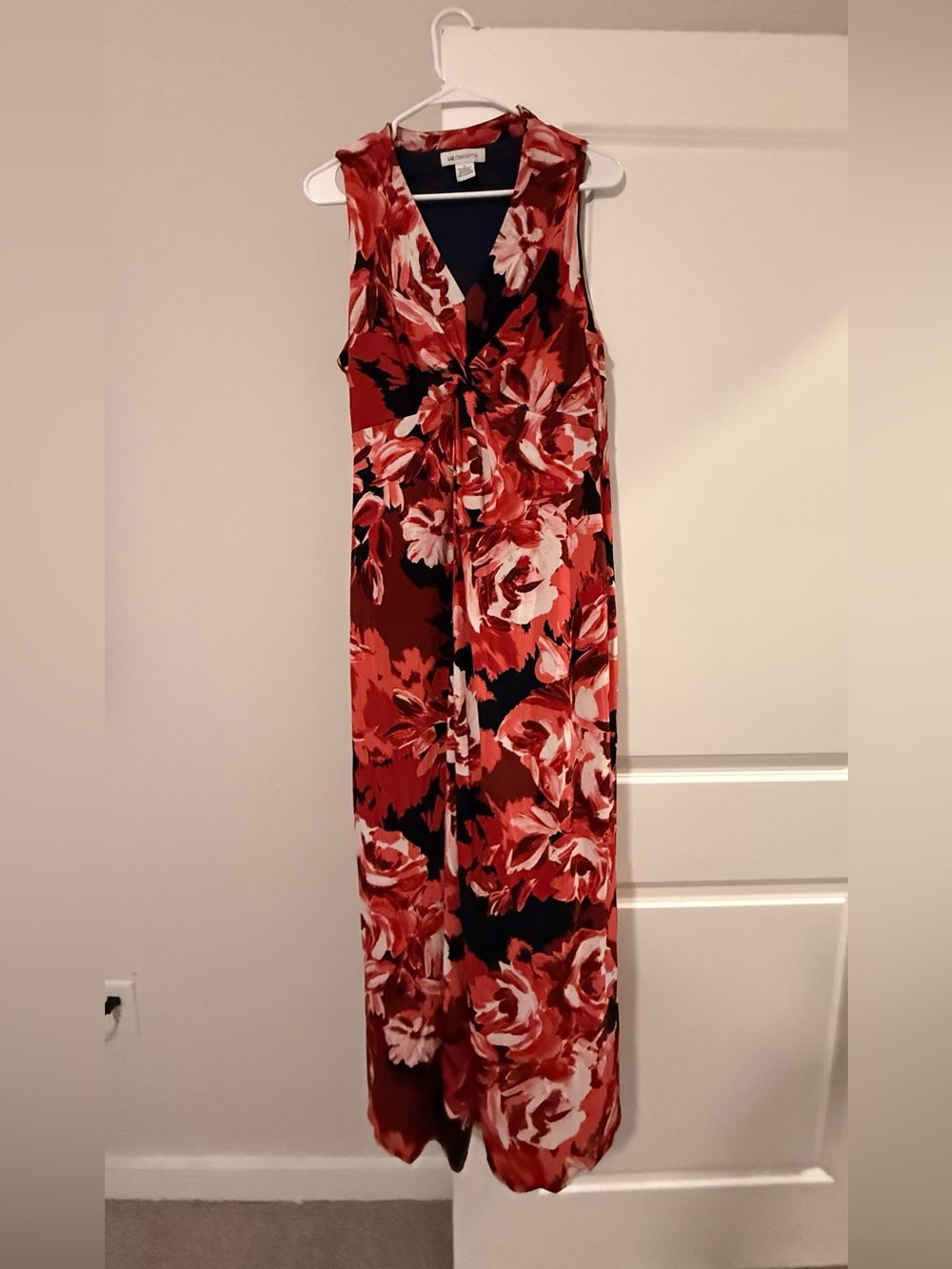 Liz Claiborne Red and Black Floral Maxi Dress - Picture 3 of 5